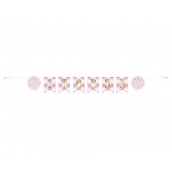 1st Birthday Pink, Első születésnap papír felirat 182 cm 1st Birthday Pink, Első születésnap papír felirat 182 cm