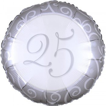 25. Anniversary, Házassági évforduló fólia lufi 43 cm 25. Anniversary, Házassági évforduló fólia lufi 43 cm