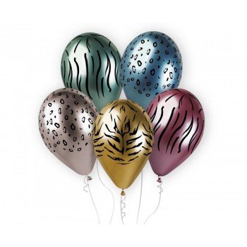 African Animals Shiny, Állatos léggömb, lufi 5 db-os 13 inch (33 cm) African Animals Shiny, Állatos léggömb, lufi 5 db-os 13 inch (33 cm)