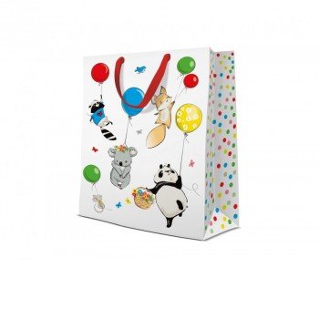 Állatos Balloon papír ajándéktasak 30x41x12 cm