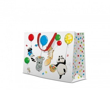 Állatos Balloon papír ajándéktasak 34x27x13 cm