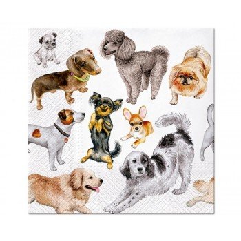 Állatos Dogs Happiness szalvéta 20 db-os 33x33 cm Állatos Dogs Happiness szalvéta 20 db-os 33x33 cm