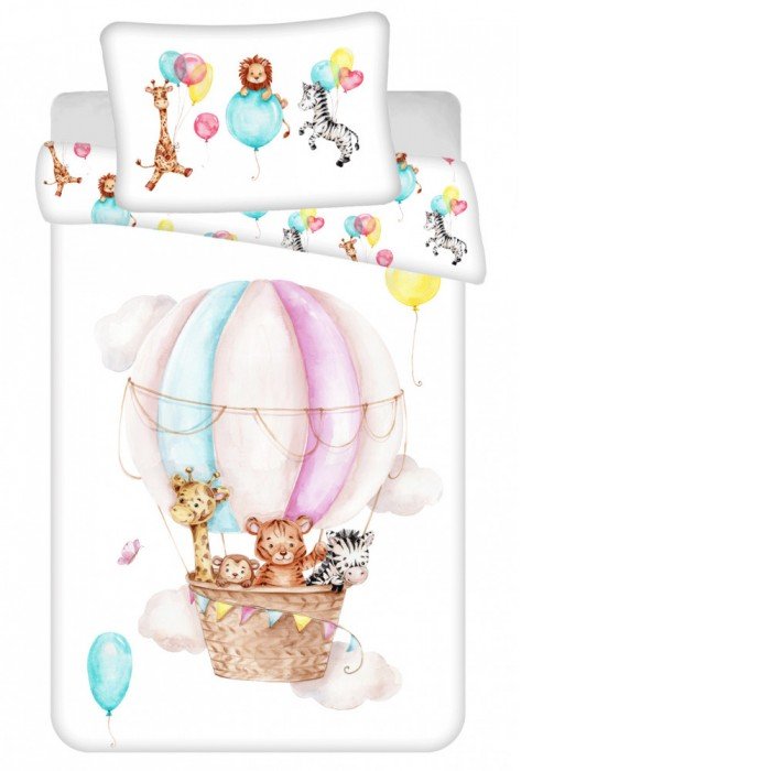 Animals Flying balloon, Állatos gyerek ágyneműhuzat 100×135cm, 40×60 cm Animals Flying balloon, Állatos gyerek ágyneműhuzat 100×135cm, 40×60 cm