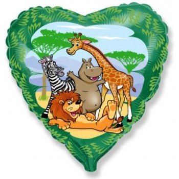 Jungle Animals, Állatos fólia lufi 46 cm (WP) Jungle Animals, Állatos fólia lufi 46 cm (WP)