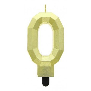 Diamond Gold Metallic, Arany számgyertya, tortagyertya 0-ás
