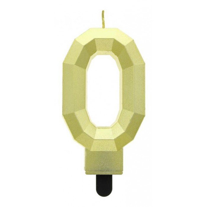 Diamond Gold Metallic, Arany számgyertya, tortagyertya 0-ás