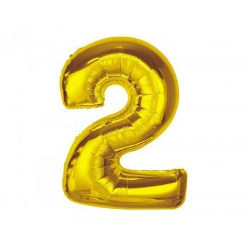Arany 2-es Gold szám fólia lufi 92 cm Arany 2-es Gold szám fólia lufi 92 cm