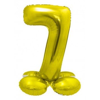 Gold, Arany 7-es szám fólia lufi talppal 72 cm Gold, Arany 7-es szám fólia lufi talppal 72 cm