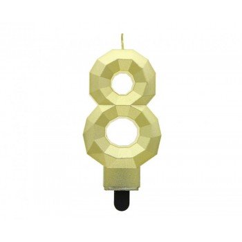 Diamond Gold Metallic, Arany számgyertya, tortagyertya 8-as