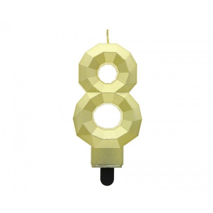 Diamond Gold Metallic, Arany számgyertya, tortagyertya 8-as