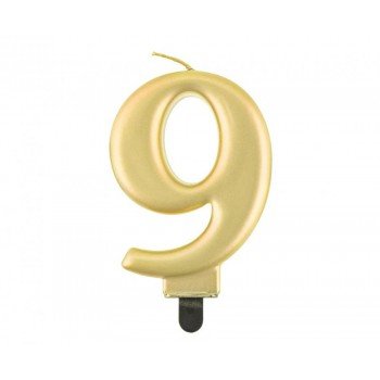 Gold Metallic, Arany számgyertya, tortagyertya 9-es