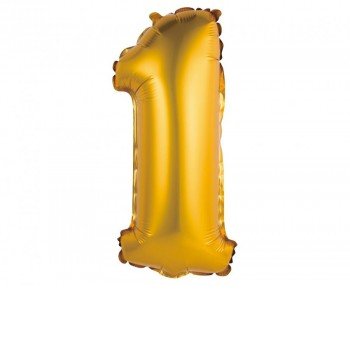 Gold Matt, Arany 1-es mini szám fólia lufi 35 cm