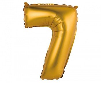 Gold Matt, Arany 7-es mini szám fólia lufi 35 cm