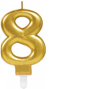 Gold, Arany számgyertya 8-as tortagyertya