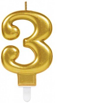 Gold, Arany számgyertya 3-as tortagyertya