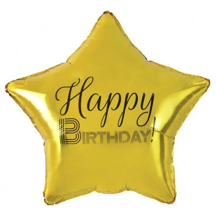 Happy Birthday Gold, Arany csillag fólia lufi 44 cm Happy Birthday Gold, Arany csillag fólia lufi 44 cm