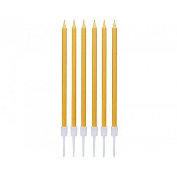 Arany Metallic Gold tortagyertya, gyertya szett 6 db-os Arany Metallic Gold tortagyertya, gyertya szett 6 db-os
