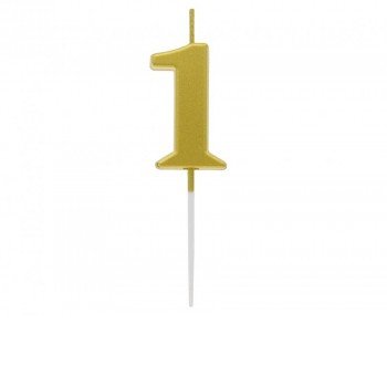 Gold Metallic, Arany számgyertya, tortagyertya 1-es