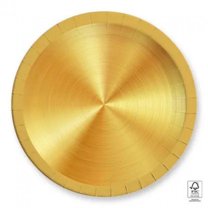 Next Generation Gold, Arany papírtányér 8 db-os 23 cm FSC