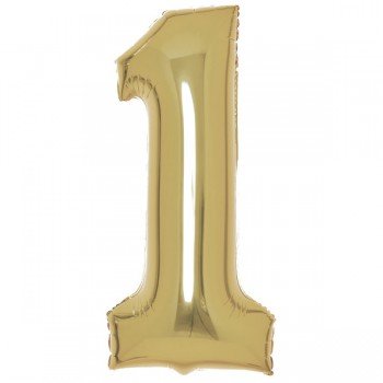 Arany White Gold 1-es szám fólia lufi 82 cm Arany White Gold 1-es szám fólia lufi 82 cm