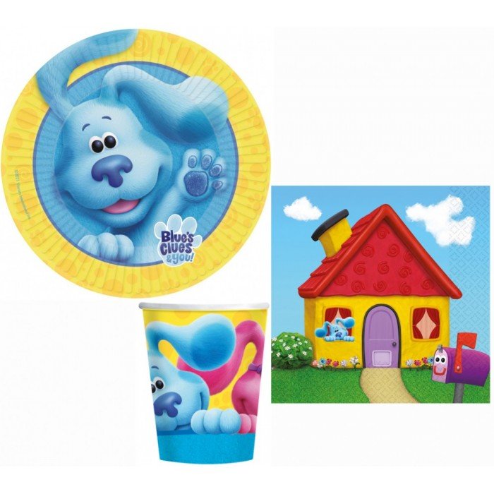 Blue's Clues, Azúrkék nyomok party szett 32 db-os 23 cm-es tányérral