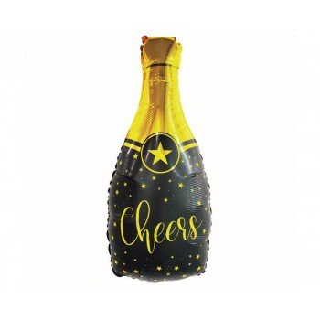 B&C Champagne Cheers, Pezsgős üveg fólia lufi 76 cm B&C Champagne Cheers, Pezsgős üveg fólia lufi 76 cm