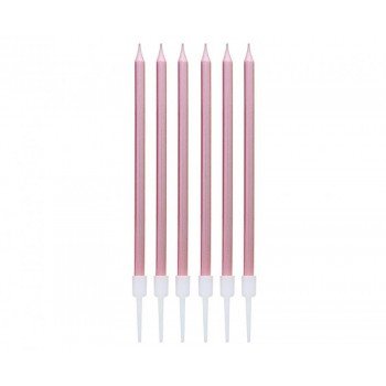 B&C Metallic Rose Gold tortagyertya, gyertya szett 6 db-os B&C Metallic Rose Gold tortagyertya, gyertya szett 6 db-os