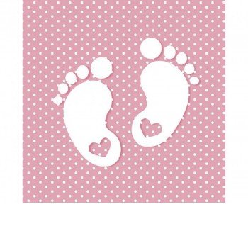 Baba Little Feet Pink szalvéta 20 db-os 33x33 cm Baba Little Feet Pink szalvéta 20 db-os 33x33 cm