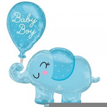 Baby Boy elefánt fólia lufi 78 cm Baby Boy elefánt fólia lufi 78 cm