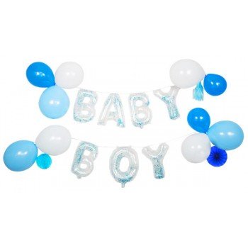 Baby Boy fólia lufi, léggömb szett Baby Boy fólia lufi, léggömb szett