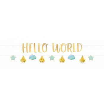 Baby Boy Hello World felirat 176,8 cm 2 db-os