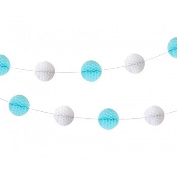 Baby Boy papír pom pom girland 250 cm Baby Boy papír pom pom girland 250 cm