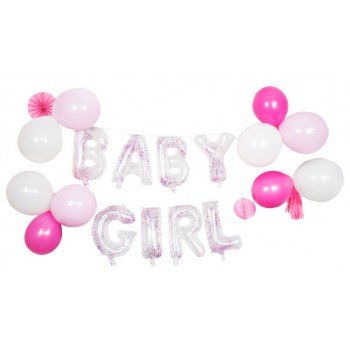Baby Girl fólia lufi, léggömb szett Baby Girl fólia lufi, léggömb szett