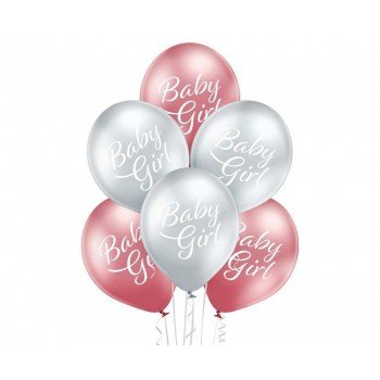 Baby Girl Glossy léggömb, lufi 6 db-os 12 inch (30cm) Baby Girl Glossy léggömb, lufi 6 db-os 12 inch (30cm)