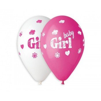 Baby Girl léggömb, lufi 5 db-os 13 inch (33 cm) Baby Girl léggömb, lufi 5 db-os 13 inch (33 cm)