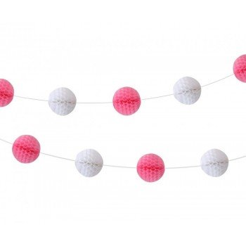 Baby Girl papír pom pom girland 250 cm Baby Girl papír pom pom girland 250 cm