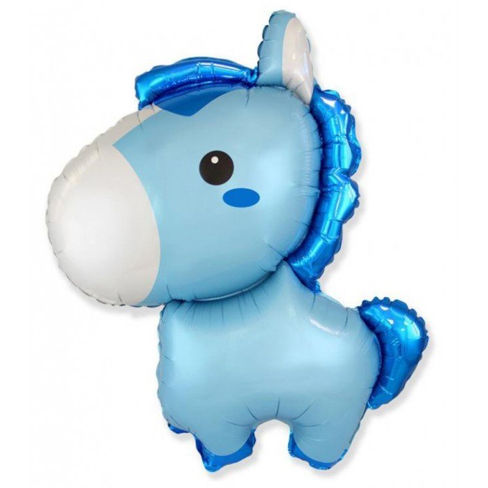 Baby Horse Blue, Lovas fólia lufi 61 cm