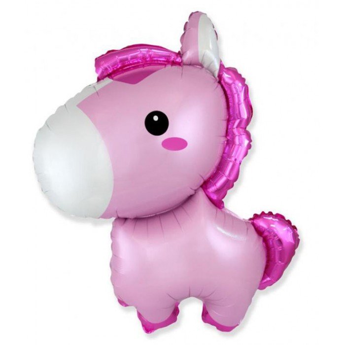 Baby Horse Pink, Lovas fólia lufi 61 cm