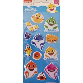 Baby Shark csillogó pufi szivacs matrica szett Baby Shark csillogó pufi szivacs matrica szett