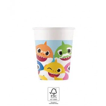 Baby Shark papír pohár 8 db-os 200 ml FSC