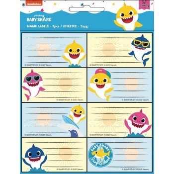 Baby Shark füzetcímke 16 db-os Baby Shark füzetcímke 16 db-os