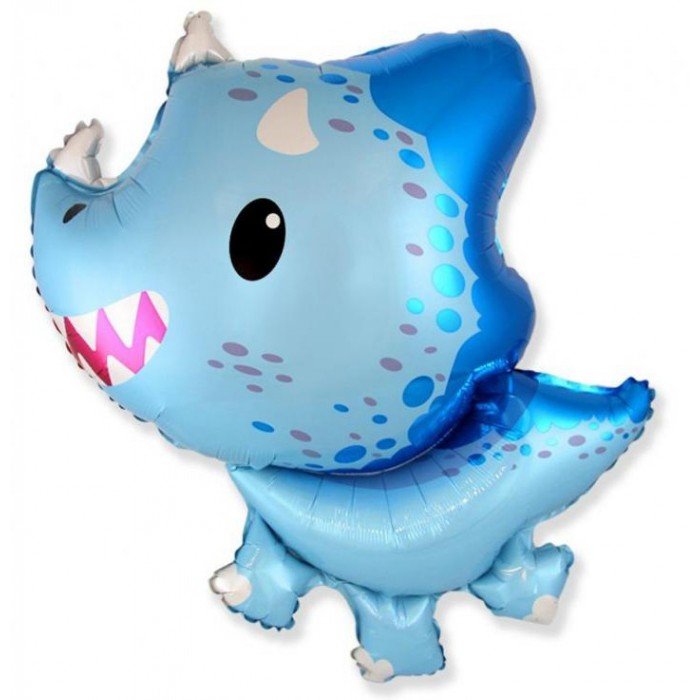 Baby Triceratops Blue, Dinoszaurusz fólia lufi 61 cm (WP)