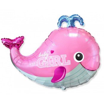Baby Girl Whale, Bálna fólia lufi 61 cm Baby Girl Whale, Bálna fólia lufi 61 cm