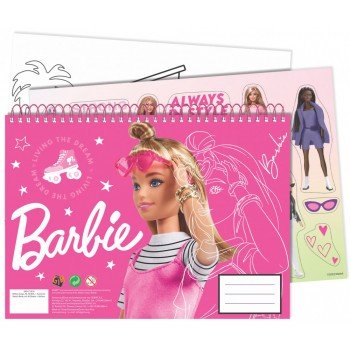 Barbie A/4 spirál vázlatfüzet 40 lapos matricával Barbie A/4 spirál vázlatfüzet 40 lapos matricával