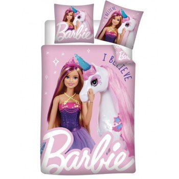 Barbie Believe ágyneműhuzat 140×200cm, 63×63 cm microfibre Barbie Believe ágyneműhuzat 140×200cm, 63×63 cm microfibre