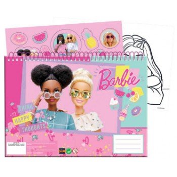 Barbie Happy Thoughts A/4 spirál vázlatfüzet 40 lapos matricával Barbie Happy Thoughts A/4 spirál vázlatfüzet 40 lapos matricával