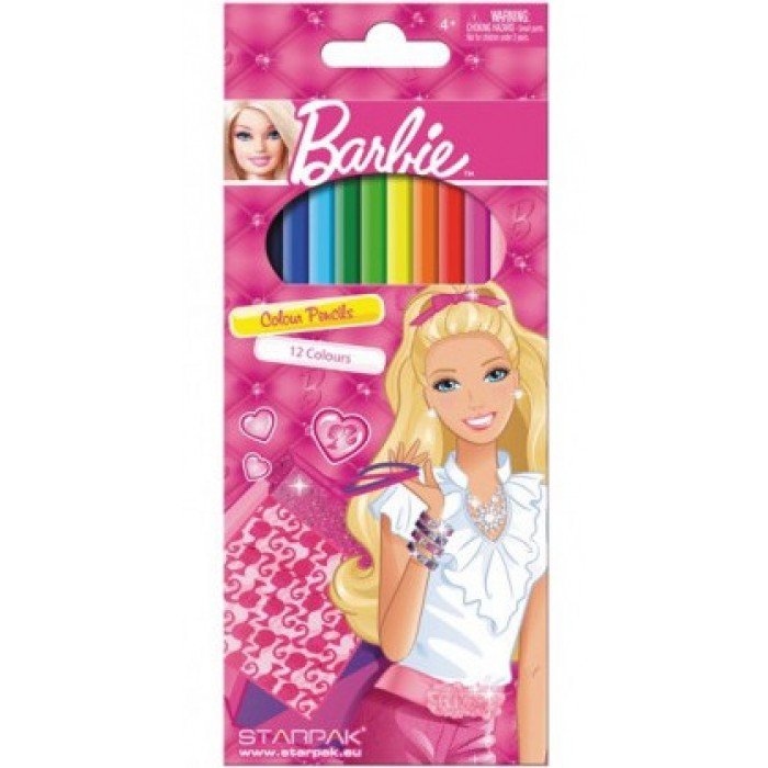 Barbie Színes ceruza 12 db-os