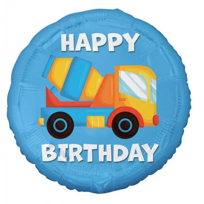 Happy Birthday Concrete Mixer, Betonkeverő fólia lufi 36 cm Happy Birthday Concrete Mixer, Betonkeverő fólia lufi 36 cm
