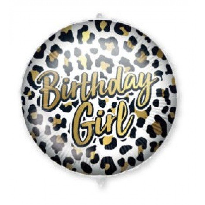 Birthday Girl Leopard fólia lufi 46 cm