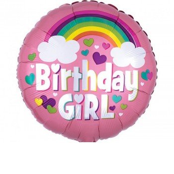 Birthday Girl Rainbow fólia lufi 46 cm Birthday Girl Rainbow fólia lufi 46 cm